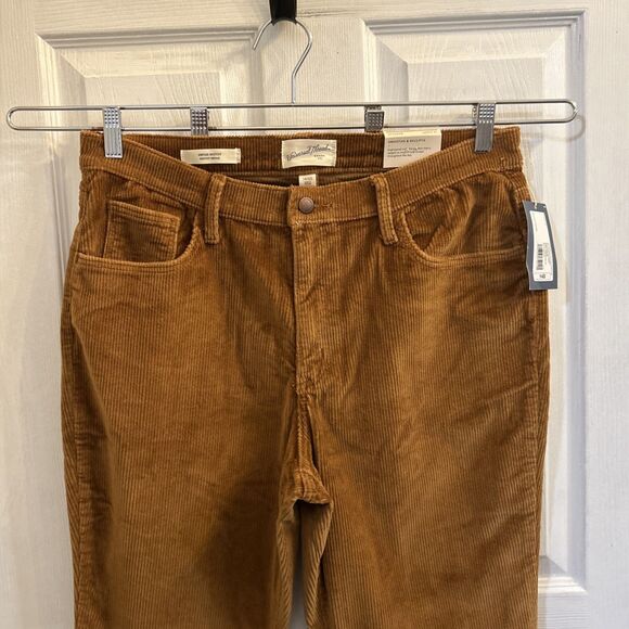 NWT Universal Thread Women 14 Short Corduroy Pants Brown High Rise Bootcut - Picture 4 of 16